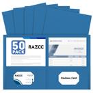 Pastas de bolso RAZCC, pacote com 50, 2 pastas de bolso, azul marinho