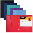 Pastas de plástico Better Office Products com 4 bolsos (pacote com 6)