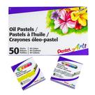 Pastéis de óleo Pentel 50 cores com metal e fluorescente
