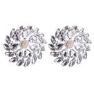 Pastéis para cobertura de mamilo MOSSTYUS Rhinestone Crystal Silver Flower