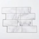 Pastilha Adesiva 3D Alto Relevo Decorativa Lorben Lavável Resinada Branco cinzentado Pastilha Adesiva 3D Alto Relevo Decorativa Lorben Lavável Resinada Branco cinzentado