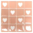 Pastilha Adesiva Coração Rose - Kit com 4 Placas Adesivas 3M