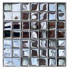 Pastilha Adesiva Cromada Glass - Kit com 4 Placas Adesivas 3M
