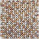 PASTILHA DE VIDRO COM PEDRA (CONCHAS DO MAR) GS401 - GLASS STONES UBATUBA AMARELO 31x31cm