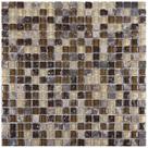 PASTILHA DE VIDRO COM PEDRA GS906 - GLASS STONE MARROM 30x30cm