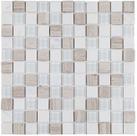 Pastilha de vidro com pedra MT711 - MATISSE BRANCO 29x29cm Pastilha de vidro com pedra MT711 - MATISSE BRANCO 29x29cm