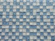 PASTILHA DE VIDRO CRAQUELADA GG18 GALIANO BRANCO AZUL 30x30cm