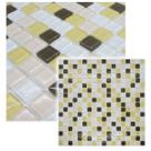 Pastilha de Vidro Cristal Marrom Amarela Mescla 30x30cm - La Bella Griffe