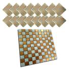 Pastilha De Vidro Kit 16 Uni Adesiva Parede Cozinha Sala Banheiro Decorativa Moderna Requintado Facil Aplicacao Reforma