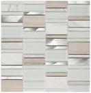 Pastilha de Vidro Marmore e Metal SPG200 - PETRUS BCO/BEGE/METAL 30,8x29,8cm