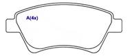 Pastilha dianteira megane ii 03 em diante --