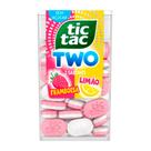Pastilha Tic Tac Two 2 Sabores Framboesa e Limão Sem Açúcar 38,5g Pastilha Tic Tac Two 2 Sabores Framboesa e Limão Sem Açúcar 38,5g
