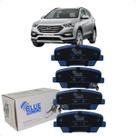 Pastilhas Freio Traseiro Cerâmica Com Chapa Antirruído Santa Fé 3.3 3.5 V6 2013 a 2019 Blue Friction