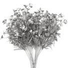 PASYOU Plantas Artificiales Arbustos Plateados de Imitación 37 cm Paquete de 4