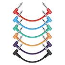 Patch Cable Donner, pacote com 6, 15 cm TS 1/4 em ângulo reto - colorido