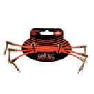 Patch Cable Ernie Ball Flat Ribbon, pacote com 3 polegadas - vermelho
