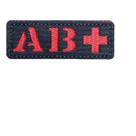 PATCH TIPO SANGUINEO AB+ Warfare c/tiras autocolantes - Preto 8 cm X 3cm