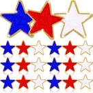 Patches de tecido Jexine, 32 peças, estrela de Chenille, 6 cm, faça você mesmo