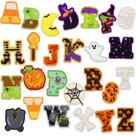 Patches Whaline Halloween Iron-On, 26 peças de letras de desenhos animados de 6,6 cm