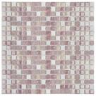 Patilha de vidro com pedra GS306 - GLASS STONE ROSA CL CLAQUELADA 30x30cm 6mm