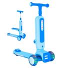 Patinete 2 em 1 Radical Infantil 3 Rodas em Pé ou Sentado Com Luz Som DM Toys DMR6936 Azul