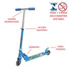 Patinete Azul 2 Rodas Altura Regulável com Luz - Até 50kg Patinete Azul 2 Rodas Altura Regulável com Luz - Até 50kg