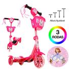 Patinete de Menina Princesinha Sofia 3 Rodas Criança Com Led