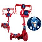 Patinete Infantil 3 Anos Sonic Vermelho Divertido Som 20 kg