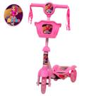 Patinete Infantil 3 Rodas Cestinha Musical Mundo de Kaboo