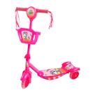 Patinete Infantil 3 Rodas com Luzes Led e Cesta Emite Som