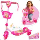 Patinete Infantil 3 Rodas Menina Ajustável Até 35kg Luz Som
