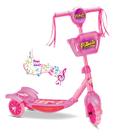 Patinete Infantil 3 Rodas Musical Luzes E Cesto Cor Rosa Segma Toys