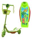 Patinete Infantil C / Cesta Luz E Som Dino - HK Brinquedos