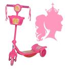 Patinete Infantil C / Cesta Luz E Som Princesa - HK Brinquedos