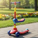 Patinete Infantil com Assento Removivel Guidão de Ajuste Brinquedo Criança Diversão Coordenação Motora Equilibrio Menino Menina 2 em 1