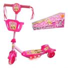 Patinete Infantil Com Cesta Rosa DMR5027 - Dm Toys