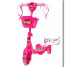 Patinete Infantil Criança Luz Led Música 3 Rodas Azul Rosa