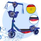 Patinete Infantil Dobrável 3 Rodas LED Som Personagem Menino
