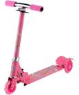 Patinete Infantil Dobrável Rosa 3 Rodas Com Led Unitoys Turma Da Aventura