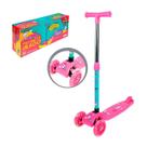 Patinete Infantil Irado com Luz nas Rodas e Guidão Ajustável cor:Rosa