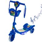 Patinete Infantil Luz De Led 3 Rodas Cesto Música Rosa Azul