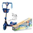 Patinete Infantil Luz De Led 3 Rodas Com Cesta Rosa Ou Azul