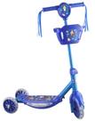 Patinete Infantil Musical com Cesta ROCKET Luz de Led e 3 Rodas Azul Brink