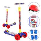 Patinete Infantil Patrulha da Justiça com Led + Kit Proteção