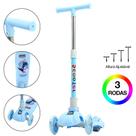 Patinete Infantil Três Rodas p Meninos Azul Altura Ajustável