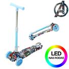 Patinete Marvel Vingadores HQ Azul para Crianças de 3 Rodas