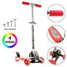 Patinete p/ Meninos c 4 Rodas Vermelho Dobrável e Ajustável