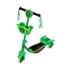 Patinete Para Crianças Scooter 3 Rodas Brinquedo Infantil De Led E Som Menino Verde Modelo Ben 10 Com Cestinha Art Brink