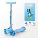 Patinete Scooter Infantil Com 3 Rodas Luzes Led Dobrável Altura Ajustável Meninos e Meninas Azul e Rosa