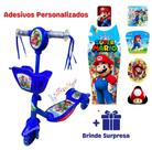 Patinete Super Mario Bross Azul Musical + Entrega em todo Brasil